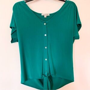 Green Top with Pearl Buttons